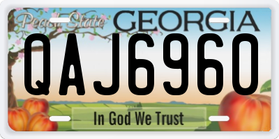 GA license plate QAJ6960