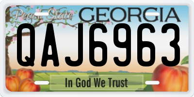GA license plate QAJ6963