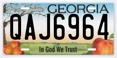 GA license plate QAJ6964