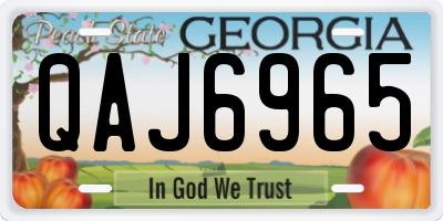 GA license plate QAJ6965