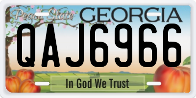 GA license plate QAJ6966