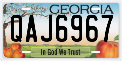 GA license plate QAJ6967