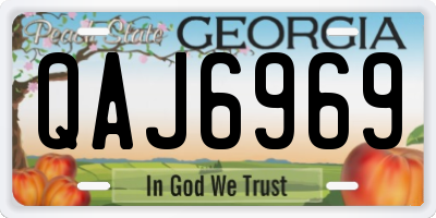 GA license plate QAJ6969