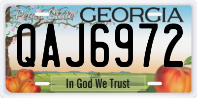 GA license plate QAJ6972