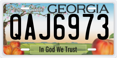 GA license plate QAJ6973