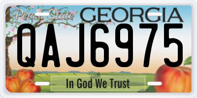 GA license plate QAJ6975