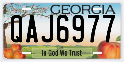 GA license plate QAJ6977