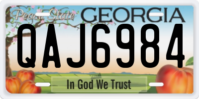 GA license plate QAJ6984