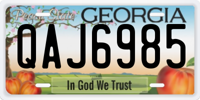 GA license plate QAJ6985