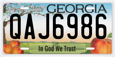 GA license plate QAJ6986