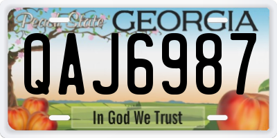 GA license plate QAJ6987