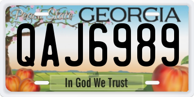 GA license plate QAJ6989