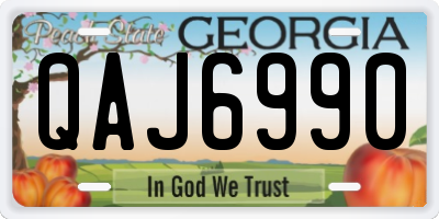 GA license plate QAJ6990