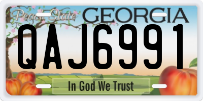 GA license plate QAJ6991