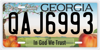 GA license plate QAJ6993