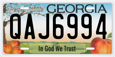 GA license plate QAJ6994
