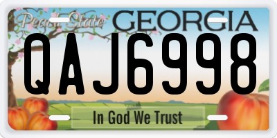 GA license plate QAJ6998