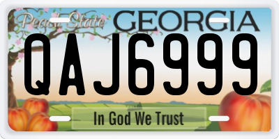 GA license plate QAJ6999