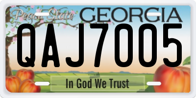 GA license plate QAJ7005