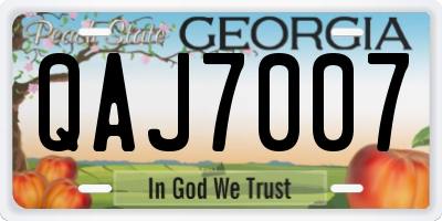 GA license plate QAJ7007