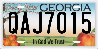 GA license plate QAJ7015
