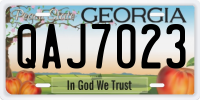 GA license plate QAJ7023