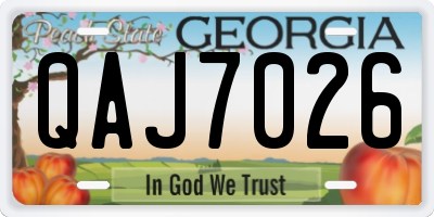 GA license plate QAJ7026
