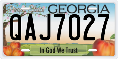 GA license plate QAJ7027