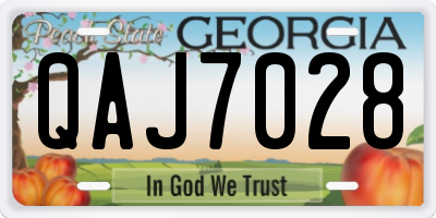 GA license plate QAJ7028
