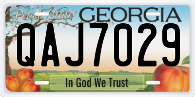 GA license plate QAJ7029