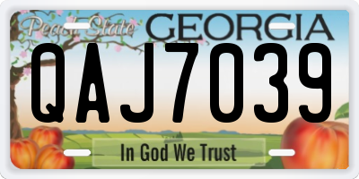 GA license plate QAJ7039