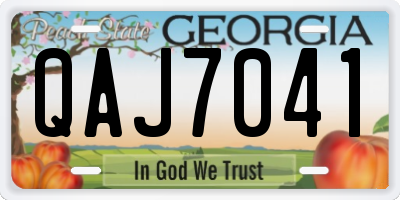 GA license plate QAJ7041