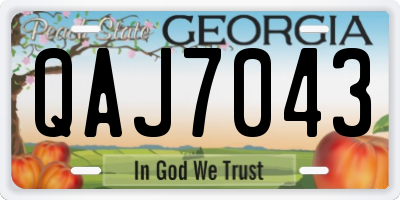 GA license plate QAJ7043