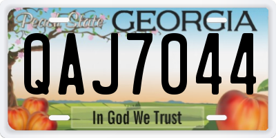 GA license plate QAJ7044