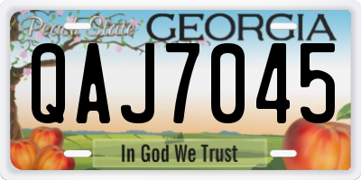 GA license plate QAJ7045