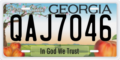 GA license plate QAJ7046