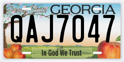 GA license plate QAJ7047