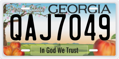 GA license plate QAJ7049
