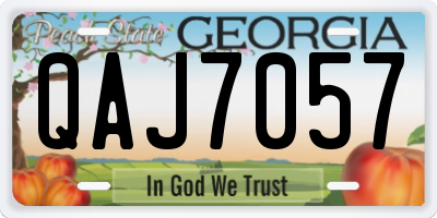 GA license plate QAJ7057
