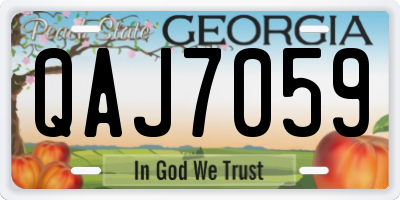 GA license plate QAJ7059