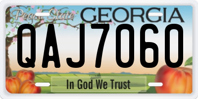 GA license plate QAJ7060