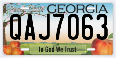 GA license plate QAJ7063