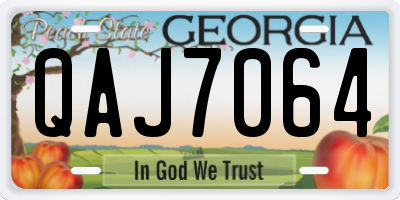 GA license plate QAJ7064