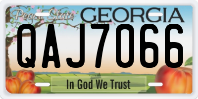 GA license plate QAJ7066