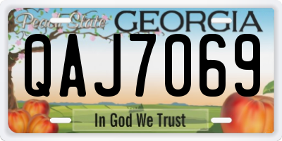 GA license plate QAJ7069