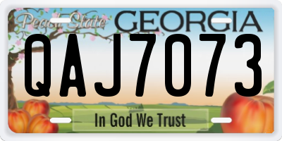 GA license plate QAJ7073