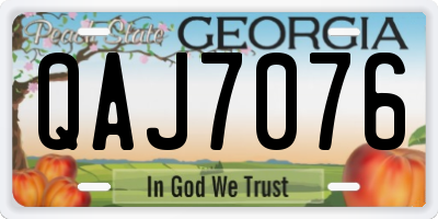 GA license plate QAJ7076