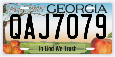 GA license plate QAJ7079