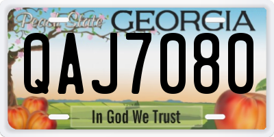 GA license plate QAJ7080