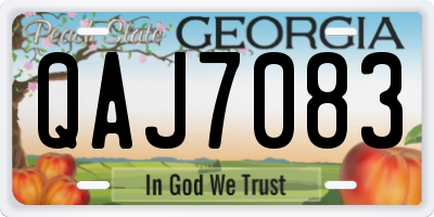 GA license plate QAJ7083